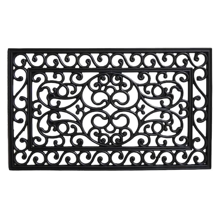 Configuracion 24 x 39 in. Serendipity Rubber Rectangular Doormat Black CO3369401